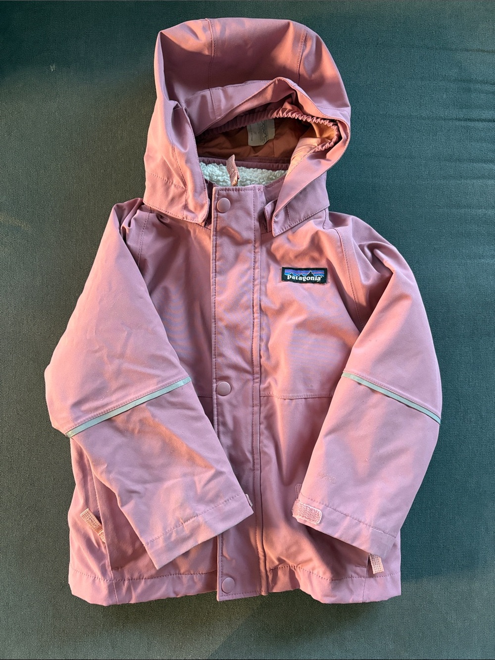 Patagonia Girls' Dusty Pink Hooded Tri-Climate Jacket w/removable shell